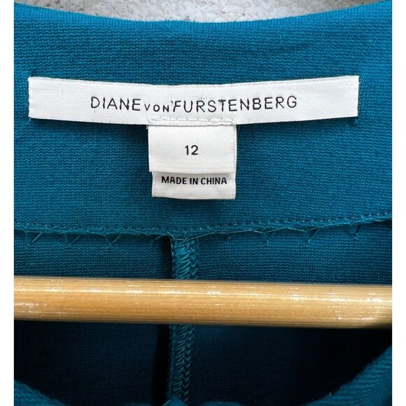 NEW! Diane von Furstenberg 12 Saturn Bodycon Stretch Jersey Dress Teal Blue - Picture 4 of 6